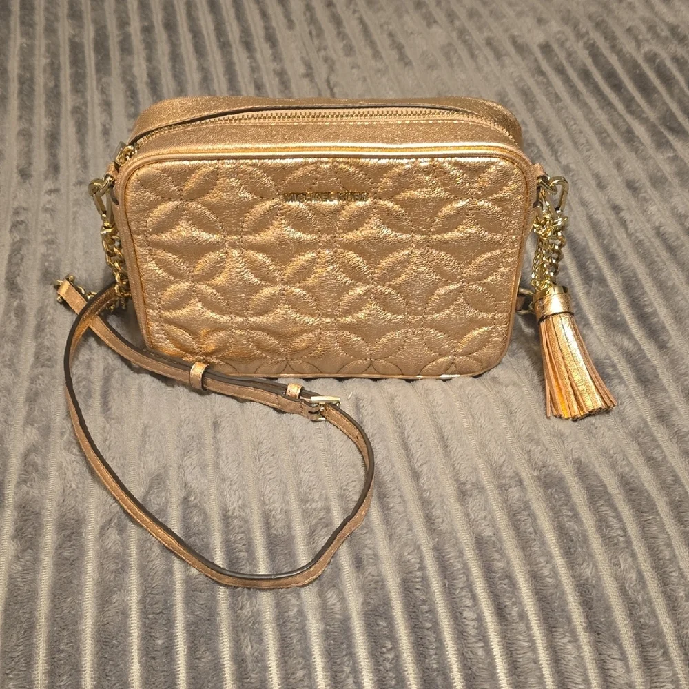 Michael Kors Metallic Rose Crossbody Bag - Picture 6 of 16